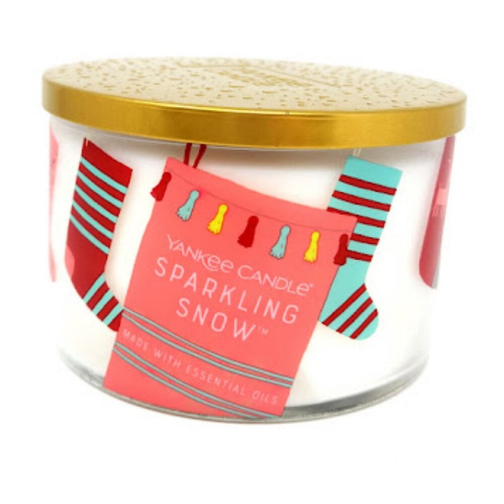 Sparkling Snow 3 Wick Candle Yankee Candle 18 oz New